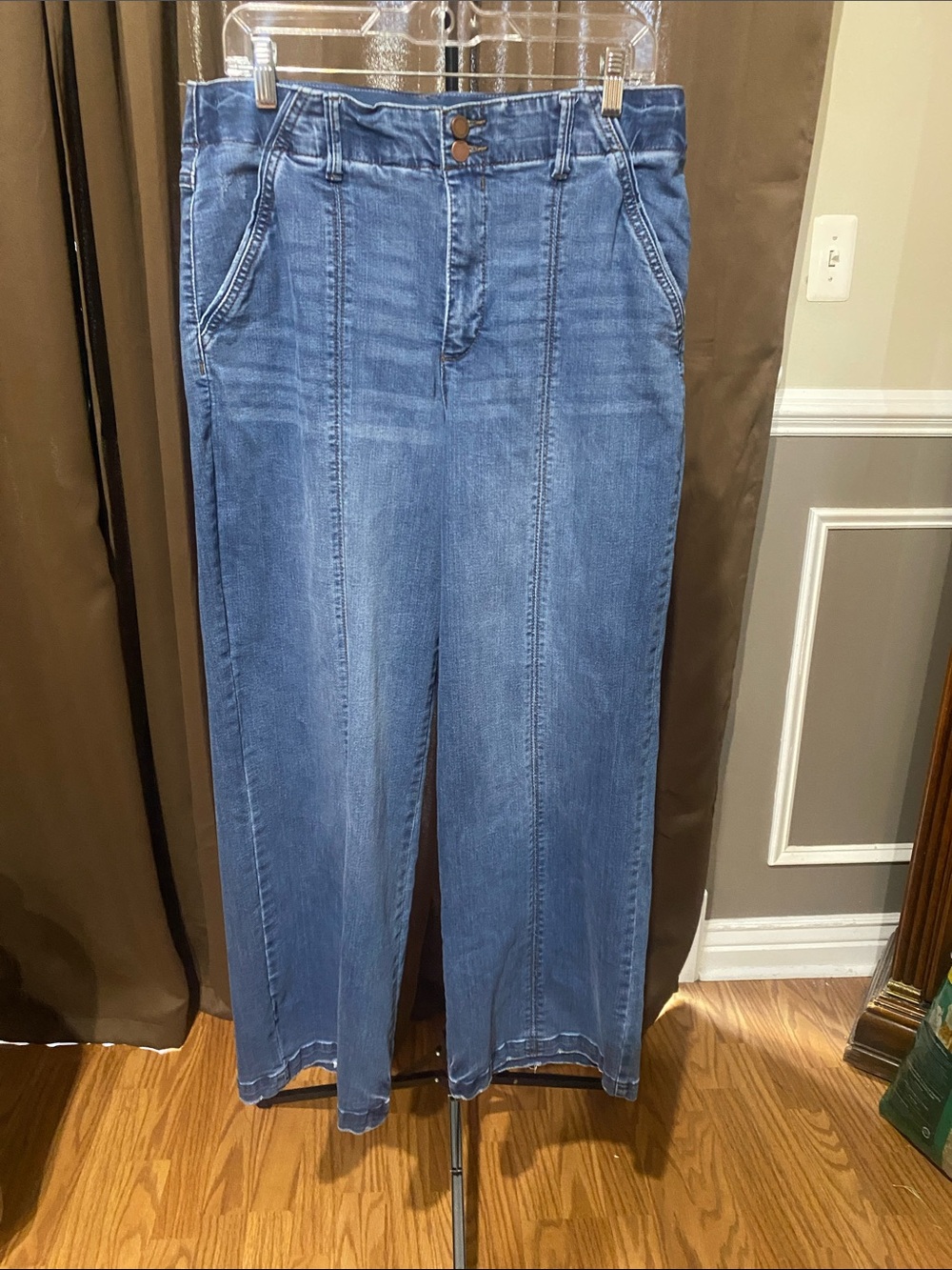 Wit & Wisdom Blue Wide Leg Jeans with Front Seams